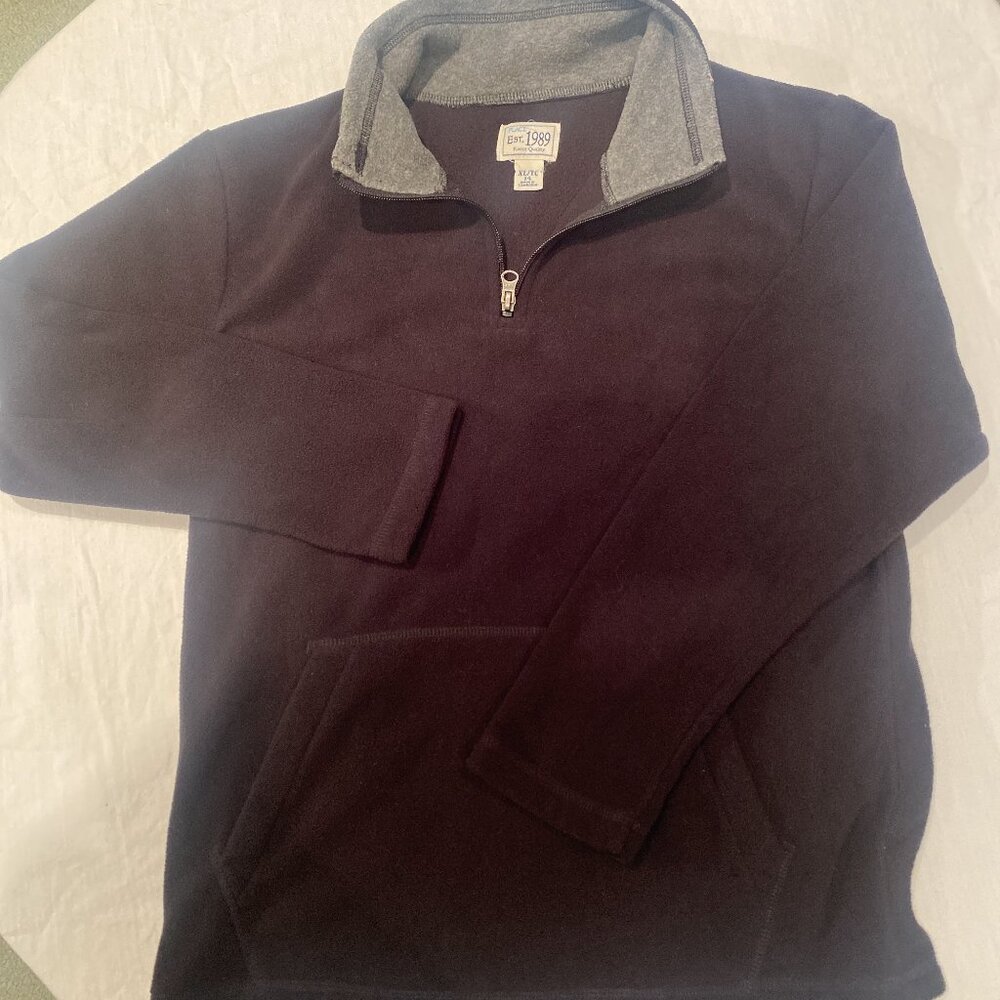 Place Jacket XL 14 Boys Full Zip Pockets Fleece Black